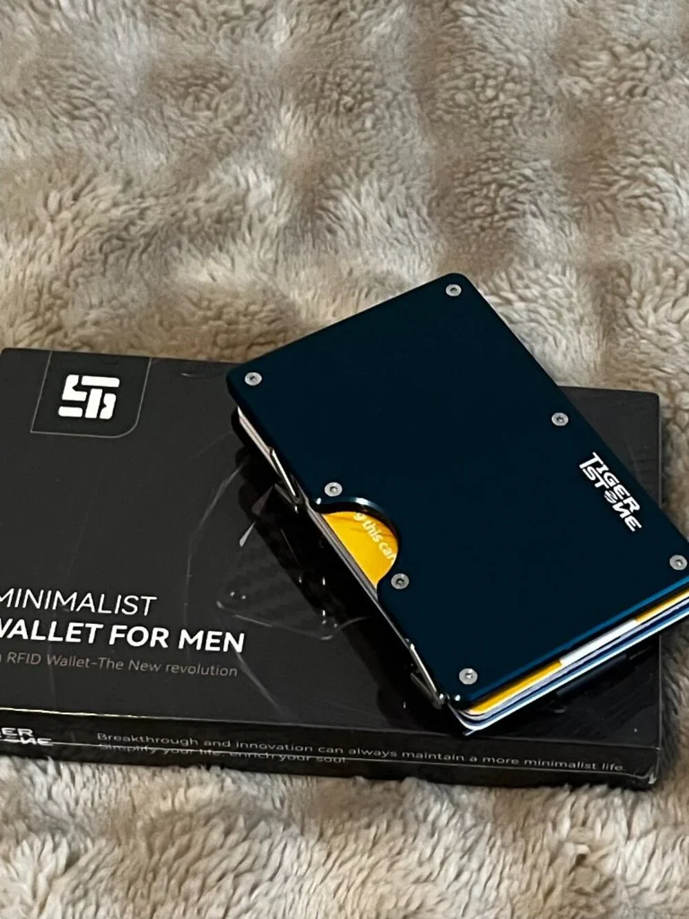 BRAND NEW TigerStone RFID Blocking Metal Wallet & Money Clip — Stone Blue